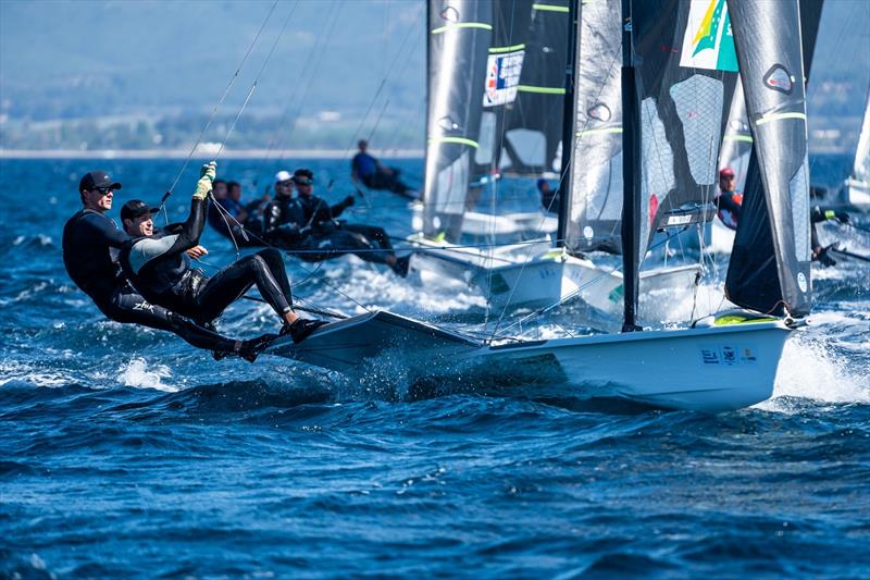 Tom Needham and Joel Turner - French Olympic Week 2022 photo copyright Beau Outteridge / Australian Sailing Team taken at  and featuring the 49er class