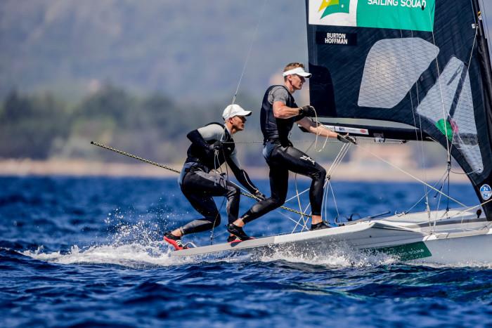 Tom Burton/Hoffman (AUS) - 49er  - Day 2 - 53rd Semaine Olympique Francais, Hyeres - April 2022 photo copyright Sailing Energy / FFVOILE taken at  and featuring the 49er class