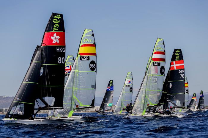 49er  - Day 2 - 53rd Semaine Olympique Francais, Hyeres - April 2022 photo copyright Sailing Energy / FFVOILE taken at  and featuring the 49er class