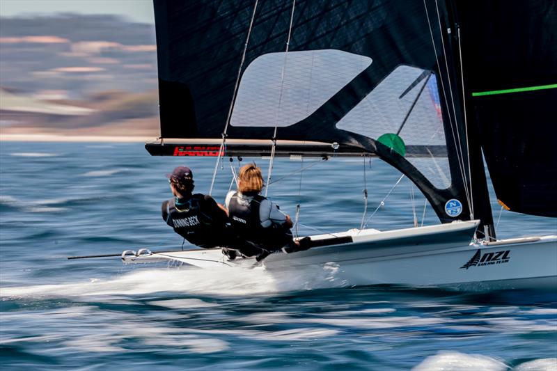 Logan Dunning-Beck & Oscar Gunn (NZL) - 49er  - Day 4 - NZL Sailing Team - Semaine Olympique Française de Hyères - April 2022 photo copyright Sailing Energy/FFVoile taken at  and featuring the 49er class