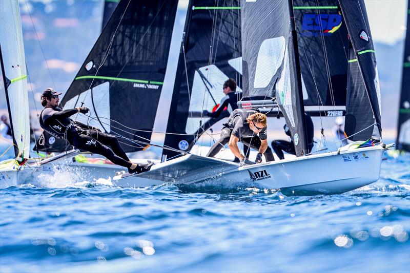 Logan Dunning Beck and Oscar Gunn (NZL) - 49er - Day 5 - NZL Sailing Team - Semaine Olympique Française de Hyères - April 2022 - photo © Sailing Energy/FFVoile