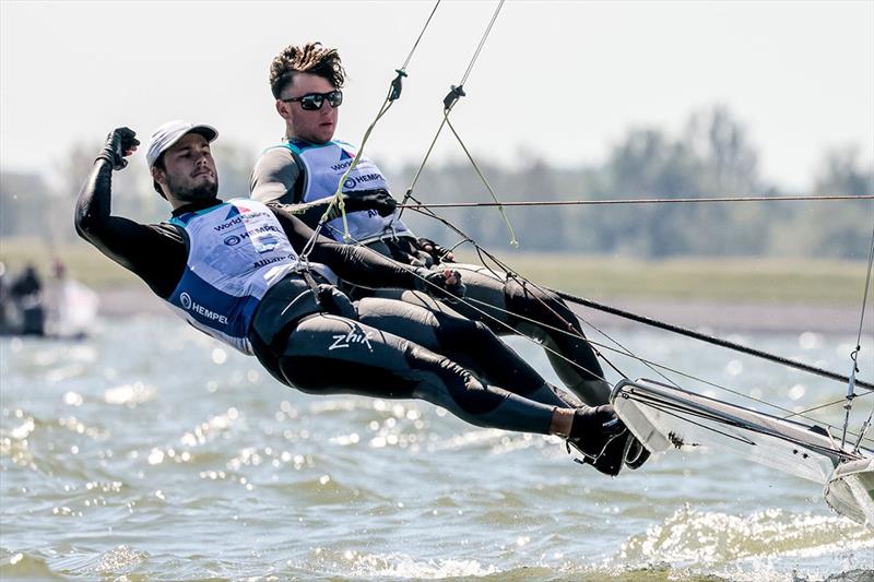 Jack Ferguson and Max Paul - Hempel World Cup Series Allianz Regatta photo copyright Sailing Energy / Hempel World Cup Series Allianz Regatta taken at  and featuring the 49er class