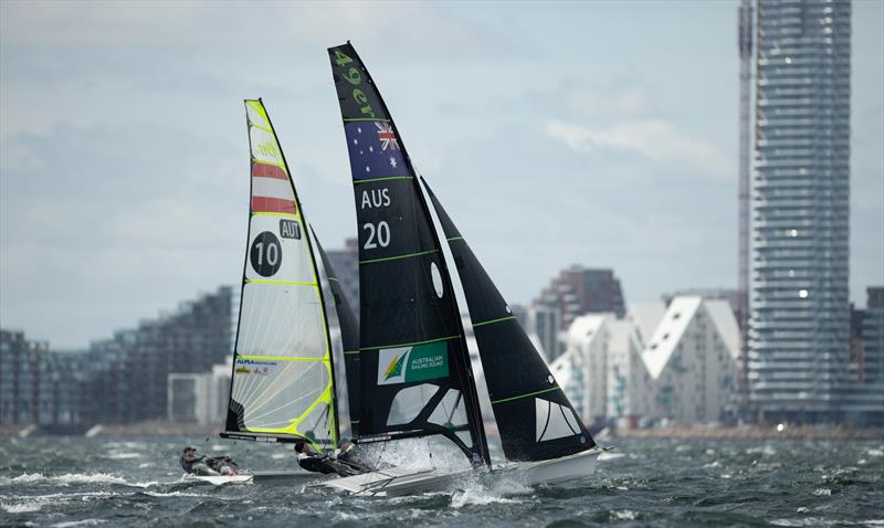 49er - Day 4 - European Championships - Aarhus, Denmark - July 2022 photo copyright Peter Brogger taken at Sailing Aarhus and featuring the 49er class