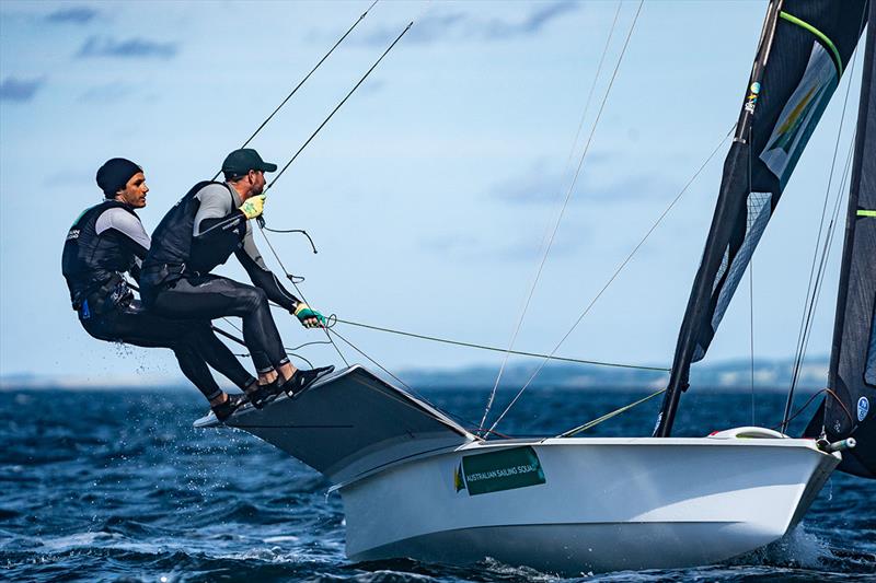 Jim Colley and Shaun Connor - 49er, 49erFX & Nacra 17 European Championships photo copyright Beau Outteridge taken at  and featuring the 49er class