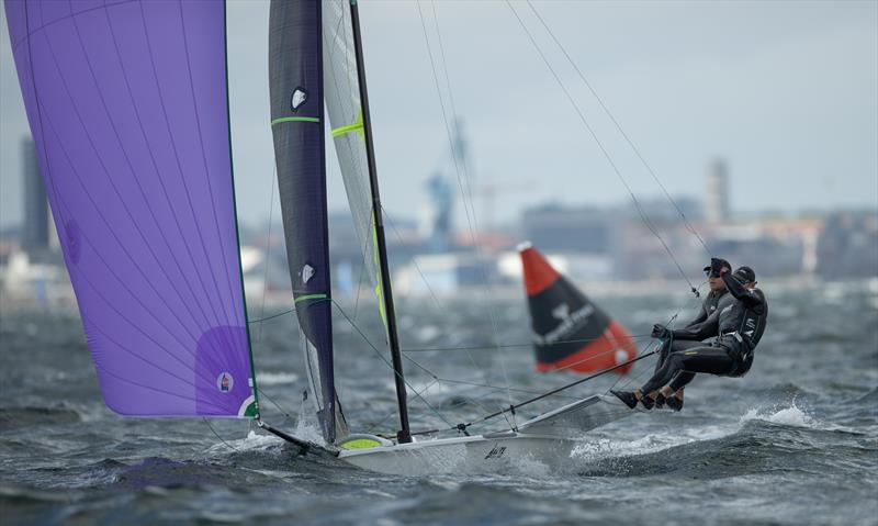 49er - Day 5 - European Championships - Aarhus, Denmark - July 2022 photo copyright Peter Brogger taken at Sailing Aarhus and featuring the 49er class