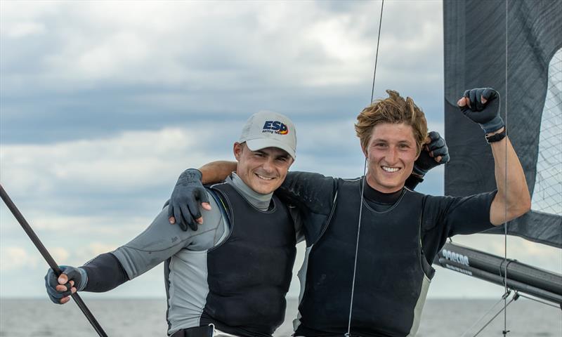 Diego Botin and Florian Trittel Paul (ESP) Gold medalists - 49er - Day 6 - European Championships - Aarhus, Denmark - July 2022 - photo © Peter Brogger