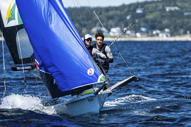 Jim Colley and Shaun Connor (49er) competing at 49er, 49erFX & Nacra 17 World Championships in Hubbards, NS, Canada - photo © Beau Outteridge