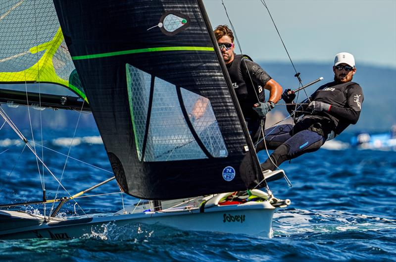 Logan Dunning Beck & Oscar Gunn - 49er - (NZL) - World Sailing Championships - Nova Scotia - September 2022 photo copyright Sailing Energy taken at Royal Nova Scotia Yacht Squadron and featuring the 49er class