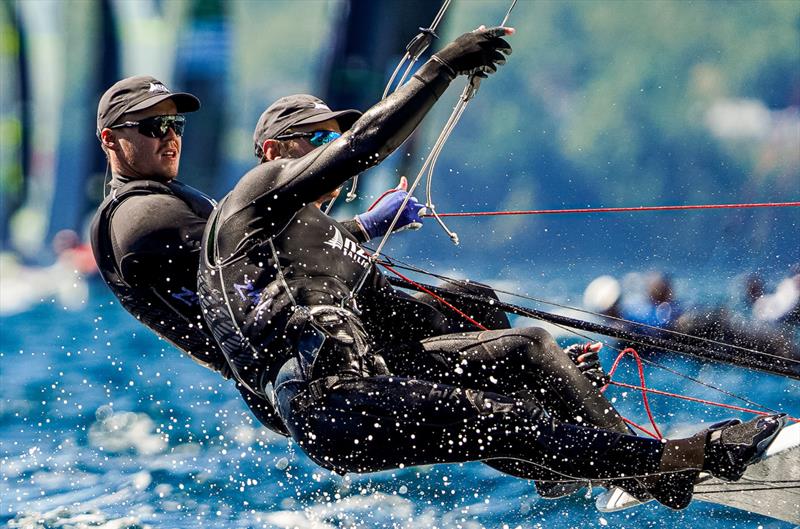  Isaac McHardie and William McKenzie - 49er - (NZL) - World Sailing Championships - Nova Scotia - September 2022 photo copyright Sailing Energy taken at Royal Nova Scotia Yacht Squadron and featuring the 49er class