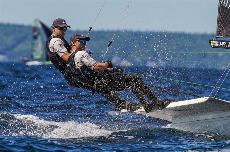 Isaac McHardie and William McKenzie - 49er - (NZL) - World Sailing Championships - Nova Scotia - September 2022 photo copyright Sailing Energy taken at Royal Nova Scotia Yacht Squadron and featuring the 49er class