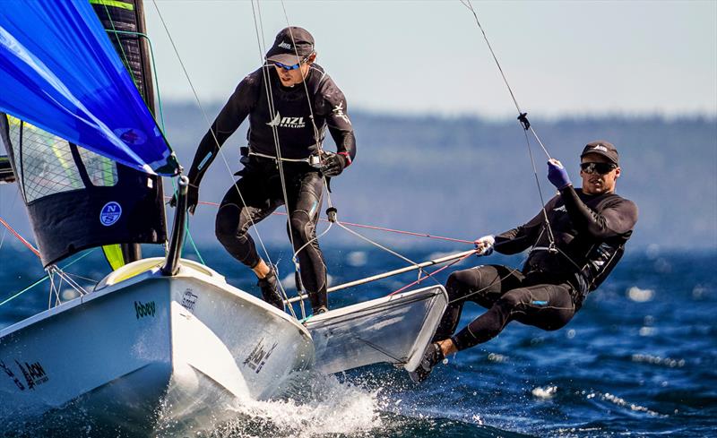  Isaac McHardie and William McKenzie - 49er - (NZL) - World Sailing Championships - Nova Scotia - September 2022 photo copyright Sailing Energy taken at Royal Nova Scotia Yacht Squadron and featuring the 49er class