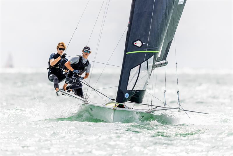 49er - Day 2 Oceanbridge NZL Sailing Regatta - Torbay Sailing Club - February 25, 2023 - photo © Adam Mustill Photography