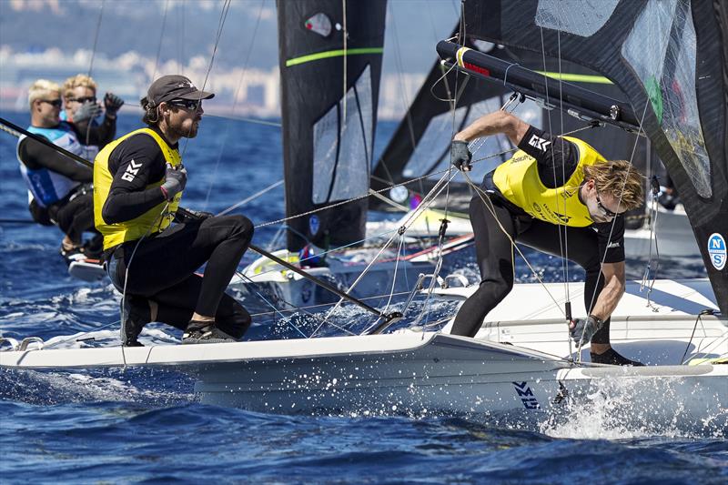 Logan Dunning Beck and Oscar Gunn (NZL) - 49er - Day 5 - 2023 Princess Sofia Regatta in Palma de Mallorca, Spain - photo © Sailing Energy