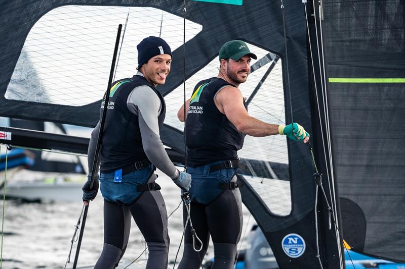 A satisfying best result of fifth for Jim Colley and Shaun Connor at the 2022 49er Europeans photo copyright Beau Outteridge taken at  and featuring the 49er class