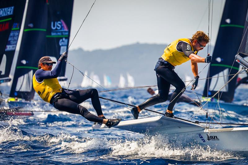 Logan Dunning Beck and Oscar Gunn (NZL) - 49er - Day 4 - NZL Sailing Team - Semaine Olympique Francais - April 27, 2023 - photo © Sailing Energy