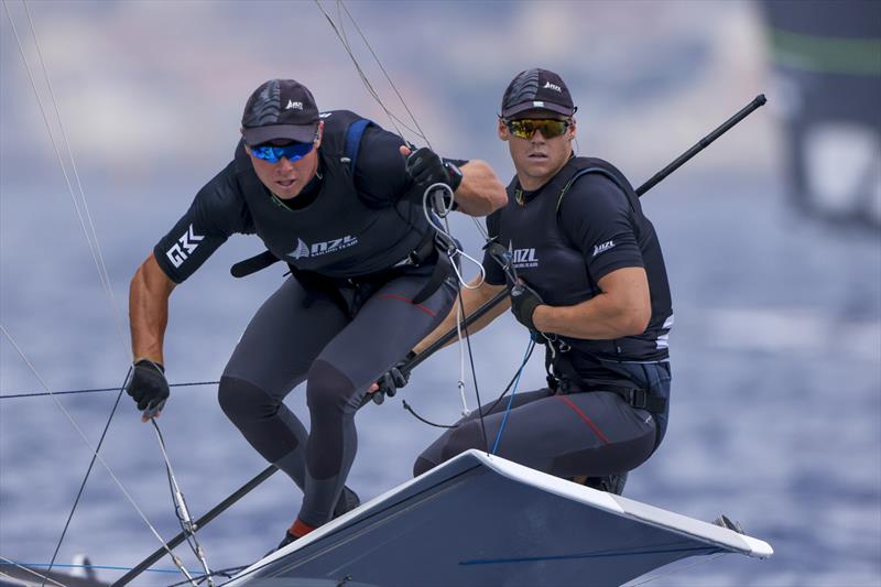 Isaac McHardie/William McKenzie (NZL) - 49er - Paris 2024 Olympic Sailing Test Event, Marseille, France. July 12, 2023 - photo © Sander van der Borch / World Sailing