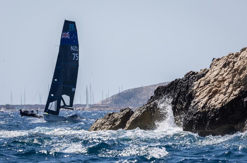 Isaac McHardie/William McKenzie (NZ)  - 49er - Paris 2024 Olympic Sailing Test Event, Marseille, France - Day 7 - July 15, 2023 - photo © Sander van der Borch / World Sailing