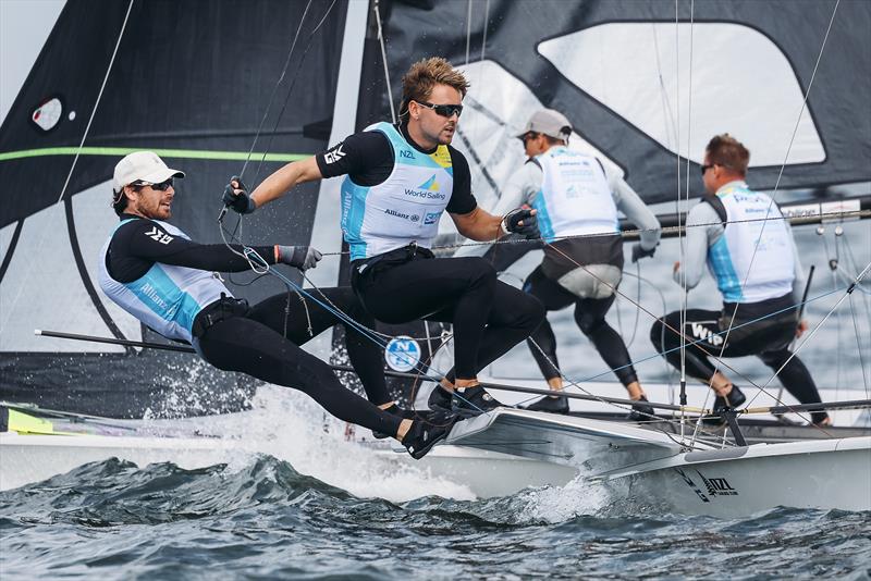 Logan Dunning Beck/Oscar Gunn - 49er - NZL Sailing Team - Day 1 - Allianz Sailing World Championships - August 10, 2023 - The Hague photo copyright World Sailing taken at  and featuring the 49er class