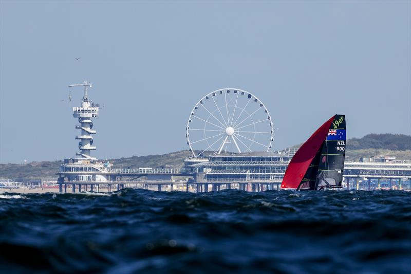 Sam Bacon| Cailen Rochford - 49er - NZL - Day 2, 2023 Allianz Sailing World Championships, The Hague, August 12, 2023  - photo © Sailing Energy / World Sailing