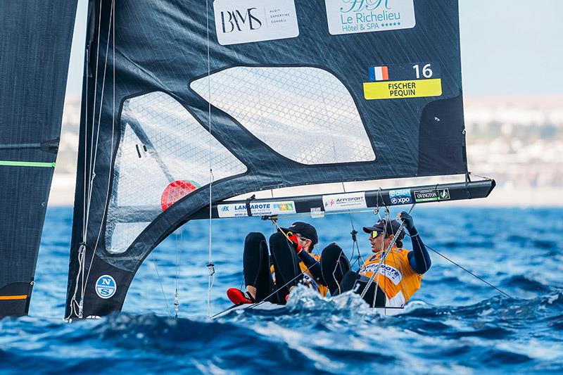 Erwan Fischer & Clément Pequin - FRA 16 - 49er and 49erFX World Championships 2024 photo copyright Sailing Energy / Lanzarote Sailing Center taken at Lanzarote Sailing Center and featuring the 49er class