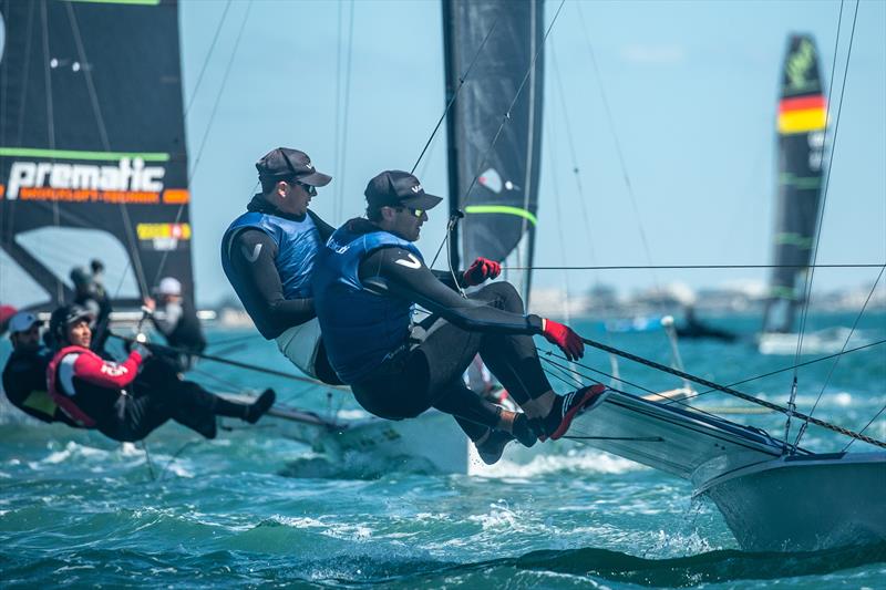 49er and 49erFX Europeans at La Grande Motte Day 2 photo copyright YCGM / Didier Hillaire taken at Yacht Club de la Grande Motte and featuring the 49er class