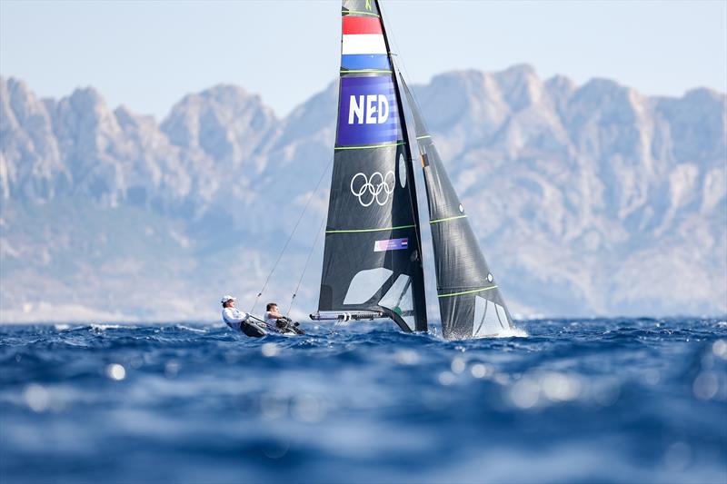 49er racing on July 30 in Marseille at the Paris 2024 Olympic Regatta - photo © World Sailing / Sander van der Borch