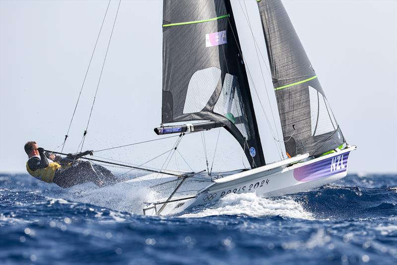 49er racing on July 30 in Marseille at the Paris 2024 Olympic Regatta - photo © World Sailing / Sander van der Borch