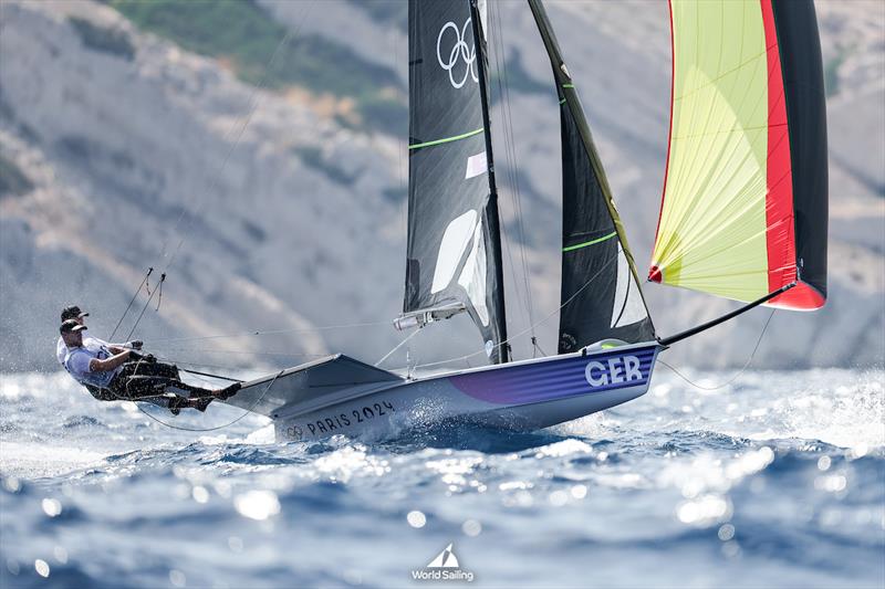 Jacob Meggendorfer/Andreas Spranger (GER) - 49er - Marseille - Paris2024 Olympic Regatta - July 30, 2024 photo copyright World Sailing / Sander van der Borch taken at  and featuring the 49er class