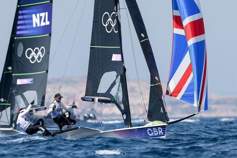 James Peters & Fynn Sterritt (GBR) - Medal race - Men's Skiff - Paris Olympic Sailing in Marseille, France August 2, 2024 - photo © World Sailing / Sander van der Borch