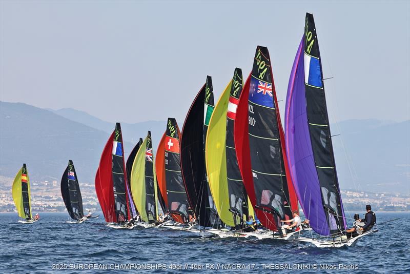 2025 49er, 49erFX, and Nacra 17 European Championships Day 3 photo copyright Nikos Pantis taken at Nautical Club of Thessaloniki and featuring the 49er class