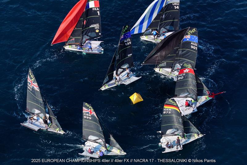 2025 49er, 49erFX, and Nacra 17 European Championships Day 3 photo copyright Nikos Pantis taken at Nautical Club of Thessaloniki and featuring the 49er class