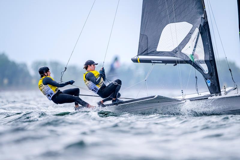 Among the hot medal contenders at Kiel Week in the 49er: Hernan Umpierre/Fernando Diz from Uruguay - photo © Sascha Klahn / Kieler Woche
