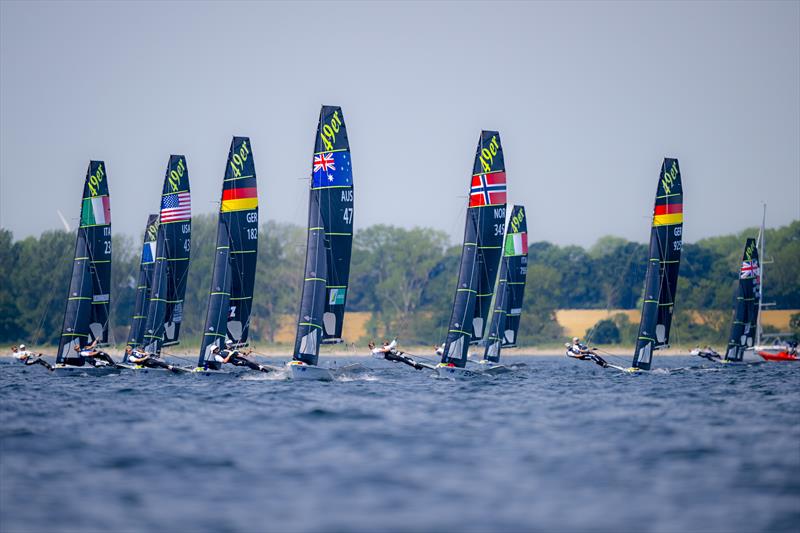 49er fleet at Kieler Woche - photo © Sascha Klahn