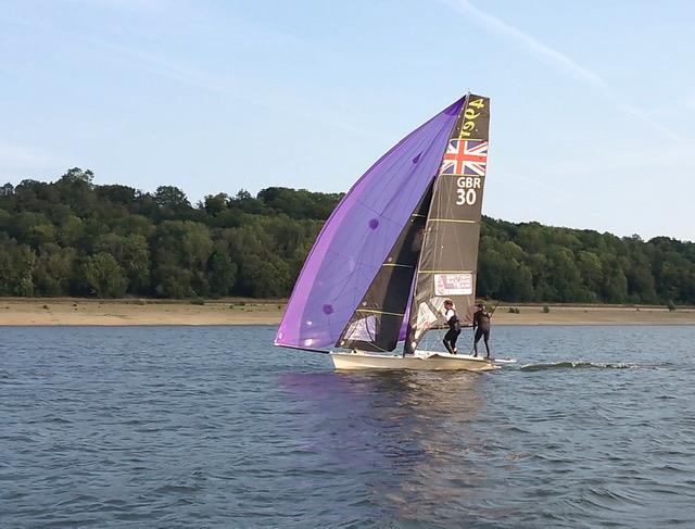 Wednesday evening handicap race at Llandegfedd photo copyright Dave Green taken at Llandegfedd Sailing Club and featuring the 49er class