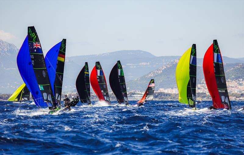 49er fleet on French Olympic Week Hyères Day 4 - photo © Sailing Energy / French Olympic Week Hyères - TPM