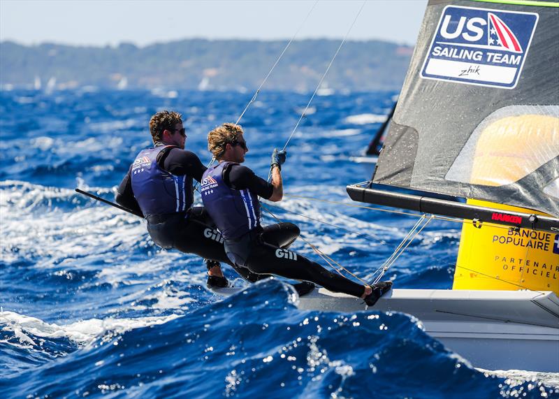 49er - Nevin Snow / Ian MacDiarmid (USA) photo copyright Sailing Energy / French Olympic Week Hyères - TPM taken at COYCH Hyeres and featuring the 49er class