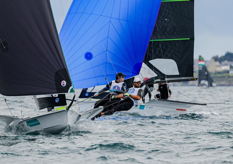 Harry Price, Max Paul (AUS) - 2026 49er Worlds at Quiberon -  Day 5 - May 16, 2026 photo copyright Sailing Energy taken at Institut National du Nautisme and featuring the 49er class