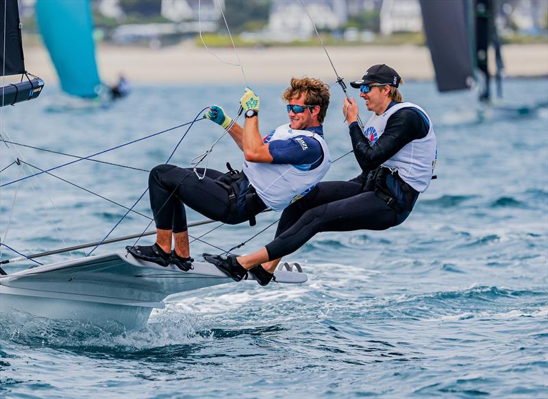 Seb Menzies/George Lee Rush (NZL) - 2026 49er Worlds at Quiberon -  Day 6 - May 17, 2026 photo copyright Sailing Energy taken at Institut National du Nautisme and featuring the 49er class