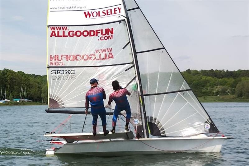 Spidermen racing a £150 boat - The Colander Cup 2026 photo copyright FM Sailing taken at Northampton Sailing Club and featuring the 49er class