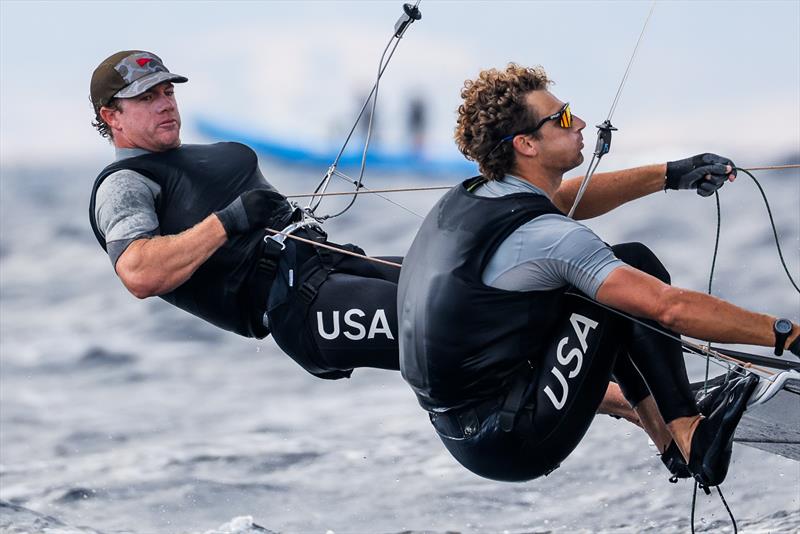 Nevin Snow and Ian MacDiarmid during the 49er Worlds 2025 in Cagliari, Italy - photo © Sailing Energy