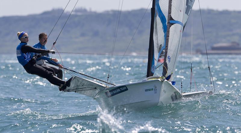 Anna Burnet and Katie Tomsett photo copyright onEdition taken at Weymouth & Portland Sailing Academy and featuring the 49er FX class