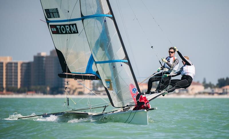 Medal race celebrations of the Nacra 17, 49er & 49erFX Worlds in Clearwater, Florida - photo © Jen Edney / EdneyAP / 49er Class