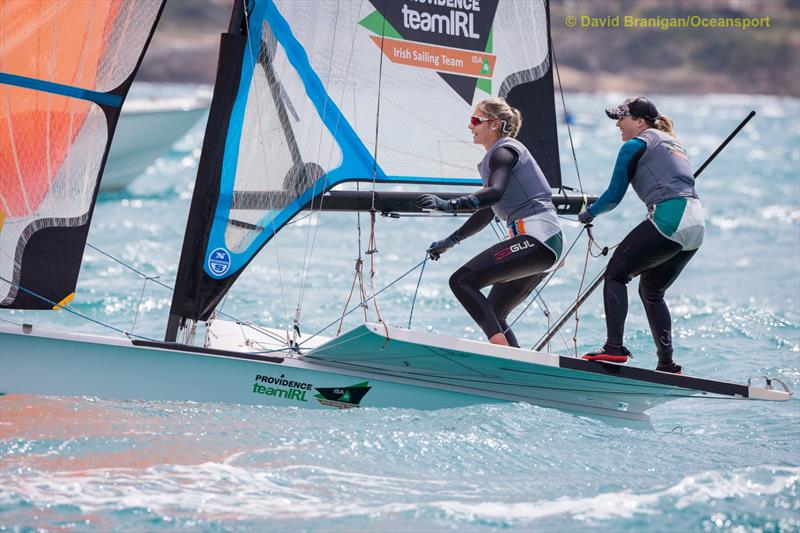 Andrea Brewster & Saskia Tidey on day 1 of the 47 Trofeo Princesa Sofía IBEROSTAR photo copyright David Branigan / Oceansport taken at Club Nàutic S'Arenal and featuring the 49er FX class