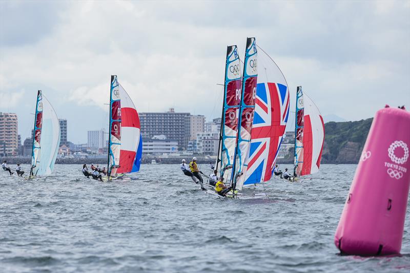  on Tokyo 2020 Olympic Sailing Competition Day 6 photo copyright Sailing Energy / World Sailing taken at  and featuring the 49er FX class