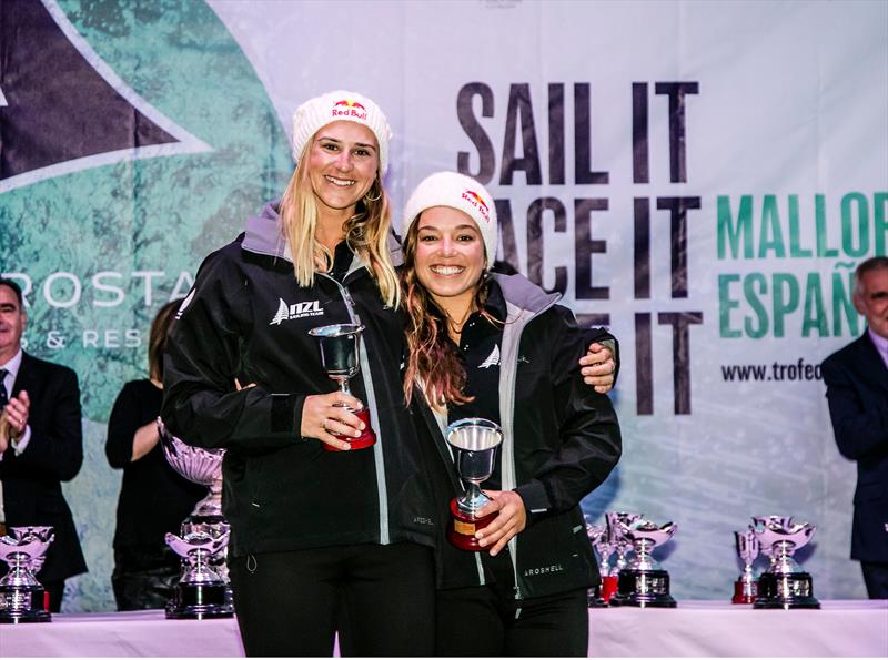 Molly Meech and Alex Maloney - 49erFX - Medal ceremony - 49th Trofeo Princesa Sofia Iberostar, April 7, 2018 photo copyright Jesus Renedo / Sailing Energy / Trofeo Princesa Sofia IBEROSTAR taken at  and featuring the 49er FX class