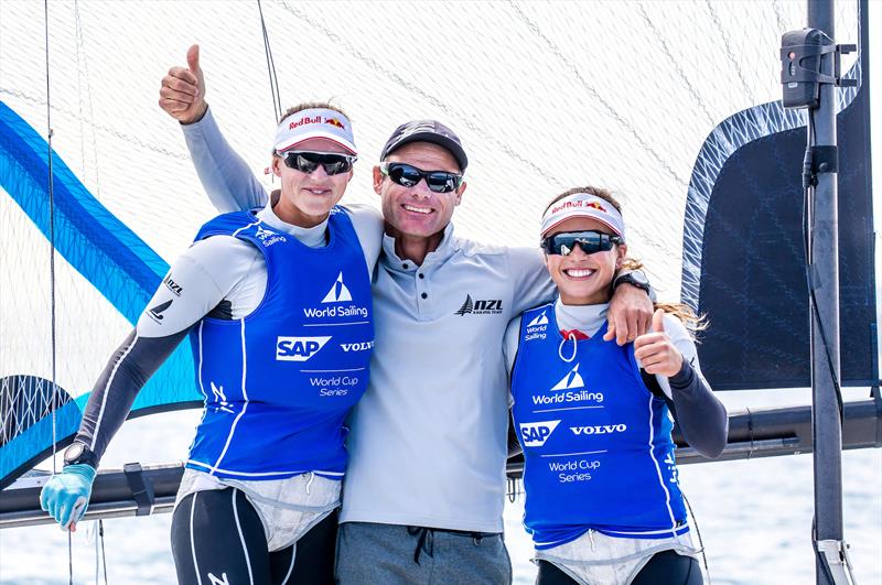 Medal Racing - Sailing World Cup Hyeres, April 28, 2018 photo copyright Jesus Renedo / Sailing Energy taken at  and featuring the 49er FX class