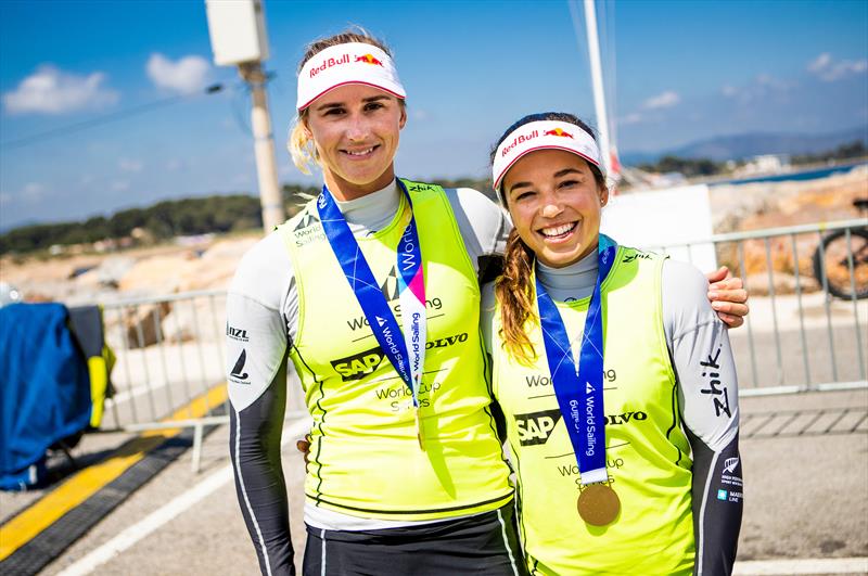 Molly meech and Alex Maloney (NZL) - Medal Racing - Sailing World Cup Hyeres, April 28, 2018 - photo © Tomas Moya / Sailing Energy