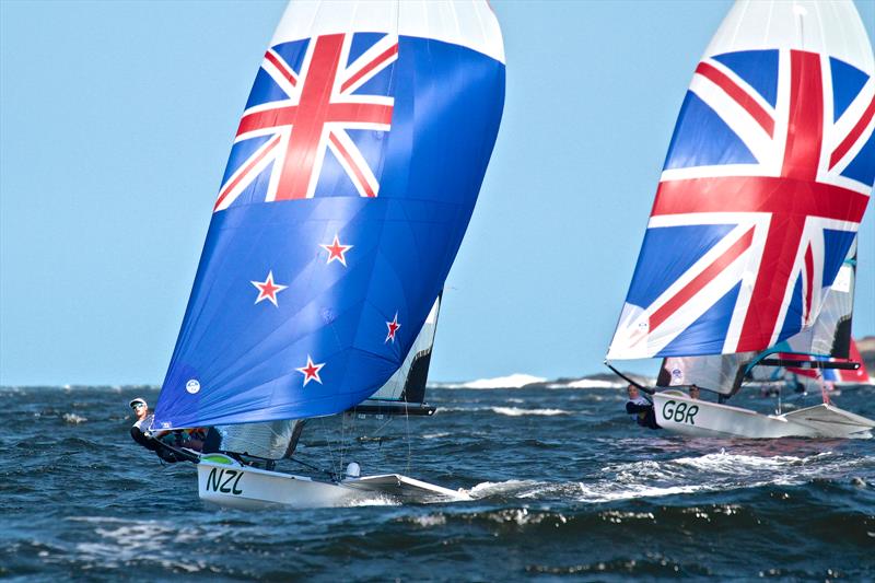 Alex Maloney and Molly Meech (NZL) - 49erFX 2016 Olympic Regatta, Rio de Janeiro photo copyright Richard Gladwell taken at  and featuring the 49er FX class