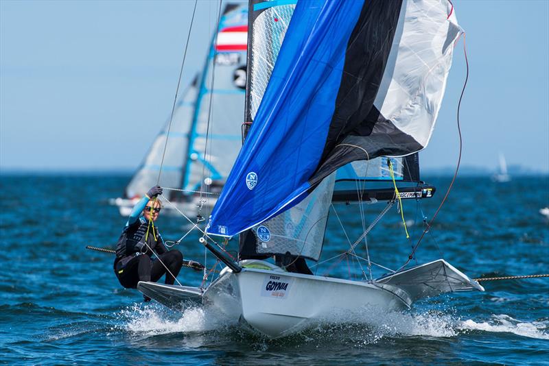 2018 49er, 49erFX and Nacra 17 European Championship - Day 1 photo copyright Drew Malcolm - www.drewmalcolm.com.au taken at  and featuring the 49er FX class