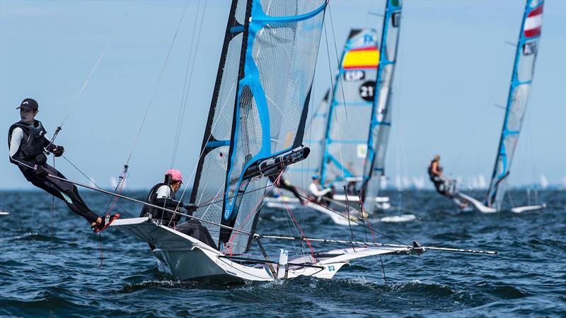 2018 49er, 49erFX and Nacra 17 European Championship - Day 1 photo copyright Drew Malcolm - www.drewmalcolm.com.au taken at  and featuring the 49er FX class